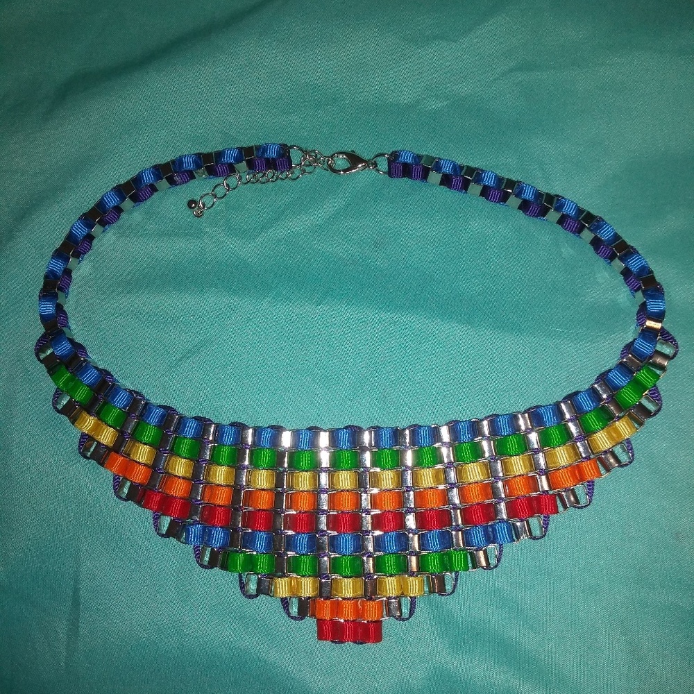 Rainbow bib necklace